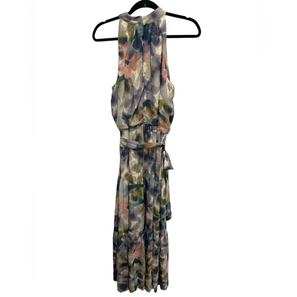 NWT Julia Jordan Green Watercolor Floral Crinkle Maxi Dress – Size 10 – Elegant - Picture 6 of 9